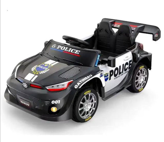 سيارة شرطة كهربائية للأطفال مع تحكم أبوي 2.4GHz – أضواء LED وصفارة – بطارية 12V – سرعة 3 كم/س – حتى 25 كجم