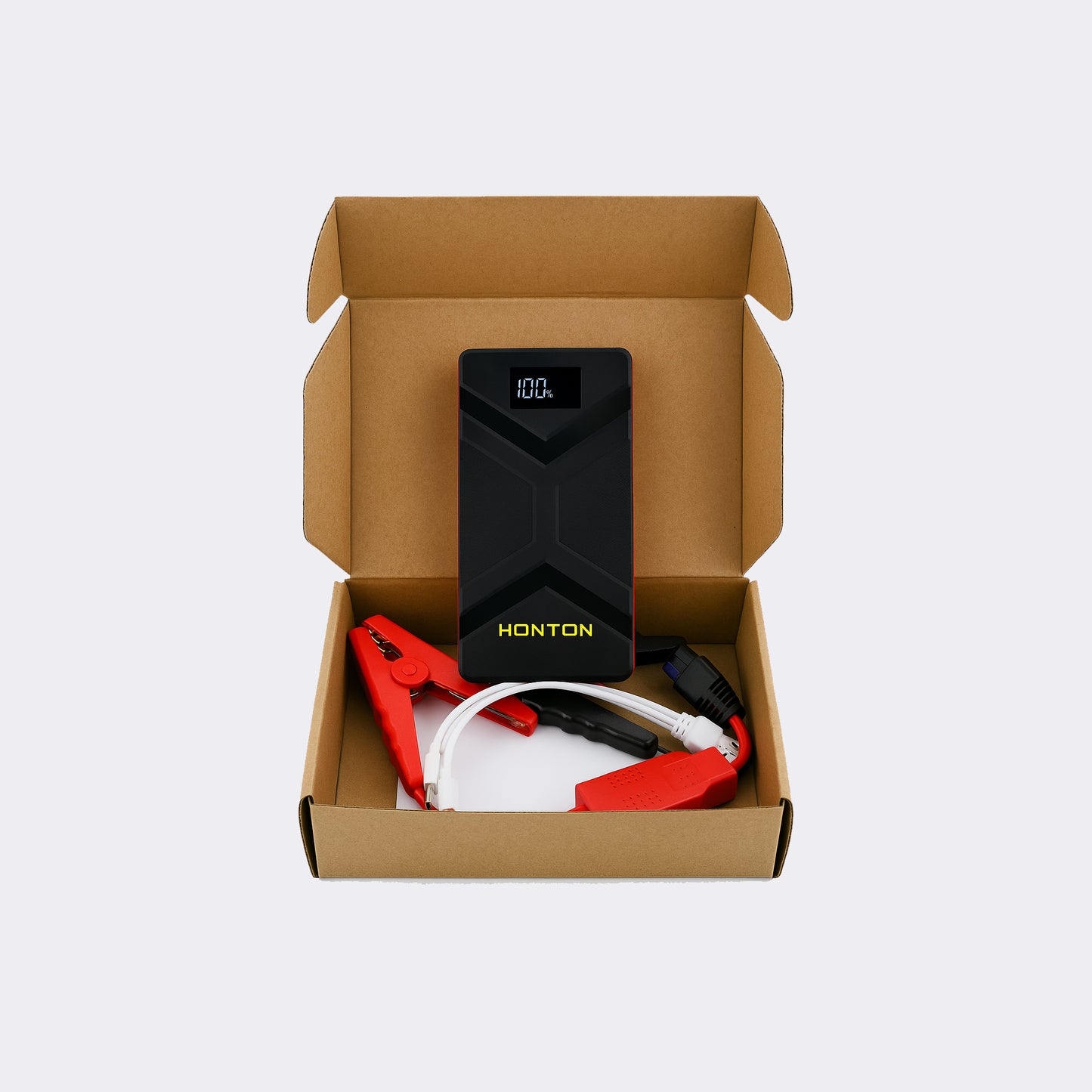 باور بانك للسيارة HONTON جامب ستارتر – بطارية قوية – شاشة رقمية – كشاف طوارئ – شحن متعدد الاستخدامات